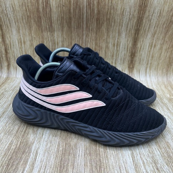 Adidas Sobakov Men's Size 9.5 Black Chalk Coral Running Shoes Sneakers BB7674‎